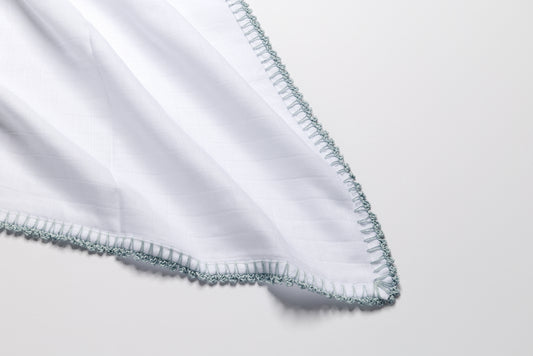 Muslin Swaddle with Classic Border - Sky