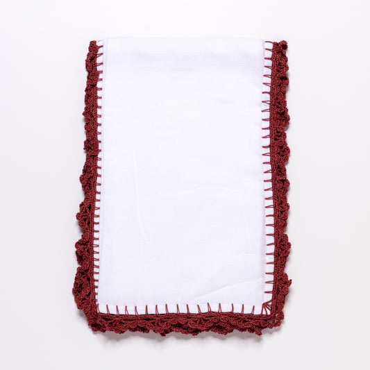 Muslin Swaddle with Wide Border - Dusty Rose