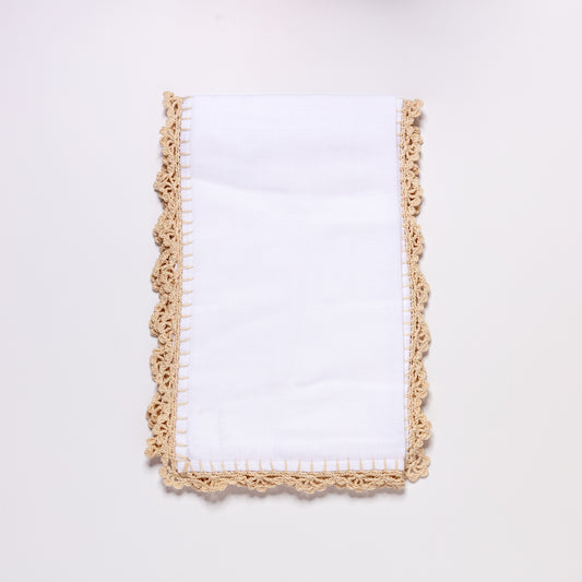 Muslin Swaddle with Wide Border - Beige