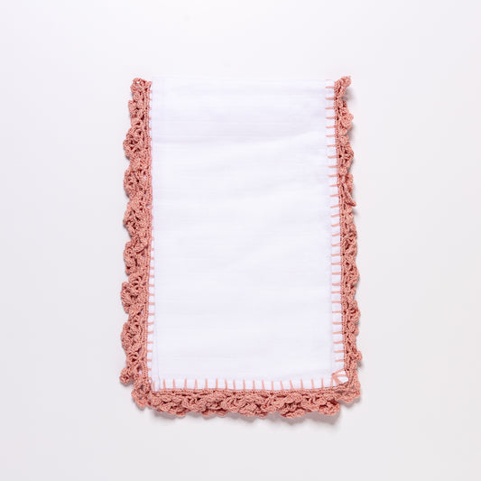 Muslin Swaddle with Wide Border - Light Blush