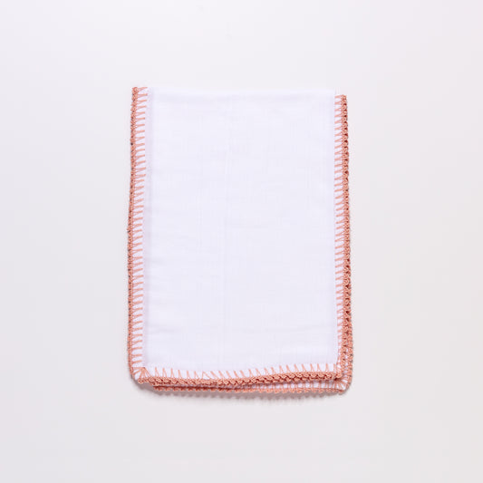 Muslin Swaddle with Classic Border - Light Blush