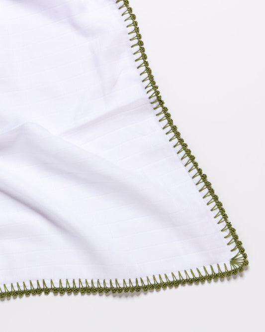 Muslin Swaddle with Classic Border - Cactus
