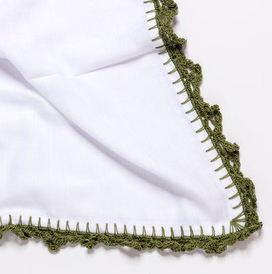 Muslin Swaddle with Wide Border - Cactus