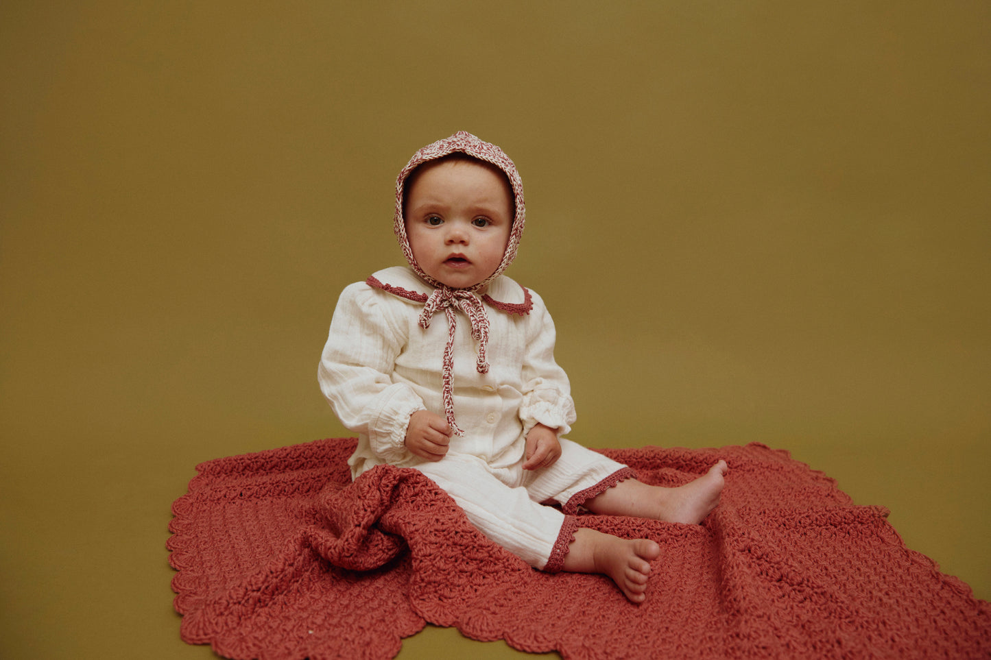 Woolen Heirloom Blanket - Dark Blush