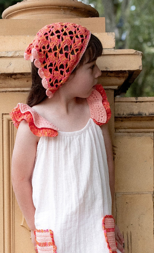 Crochet Headscarf PIXIE - Sunset Combo