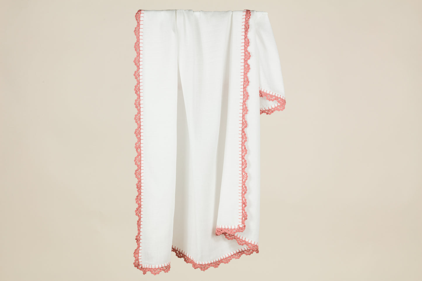 Muslin Swaddle with Wide Border - Light Blush