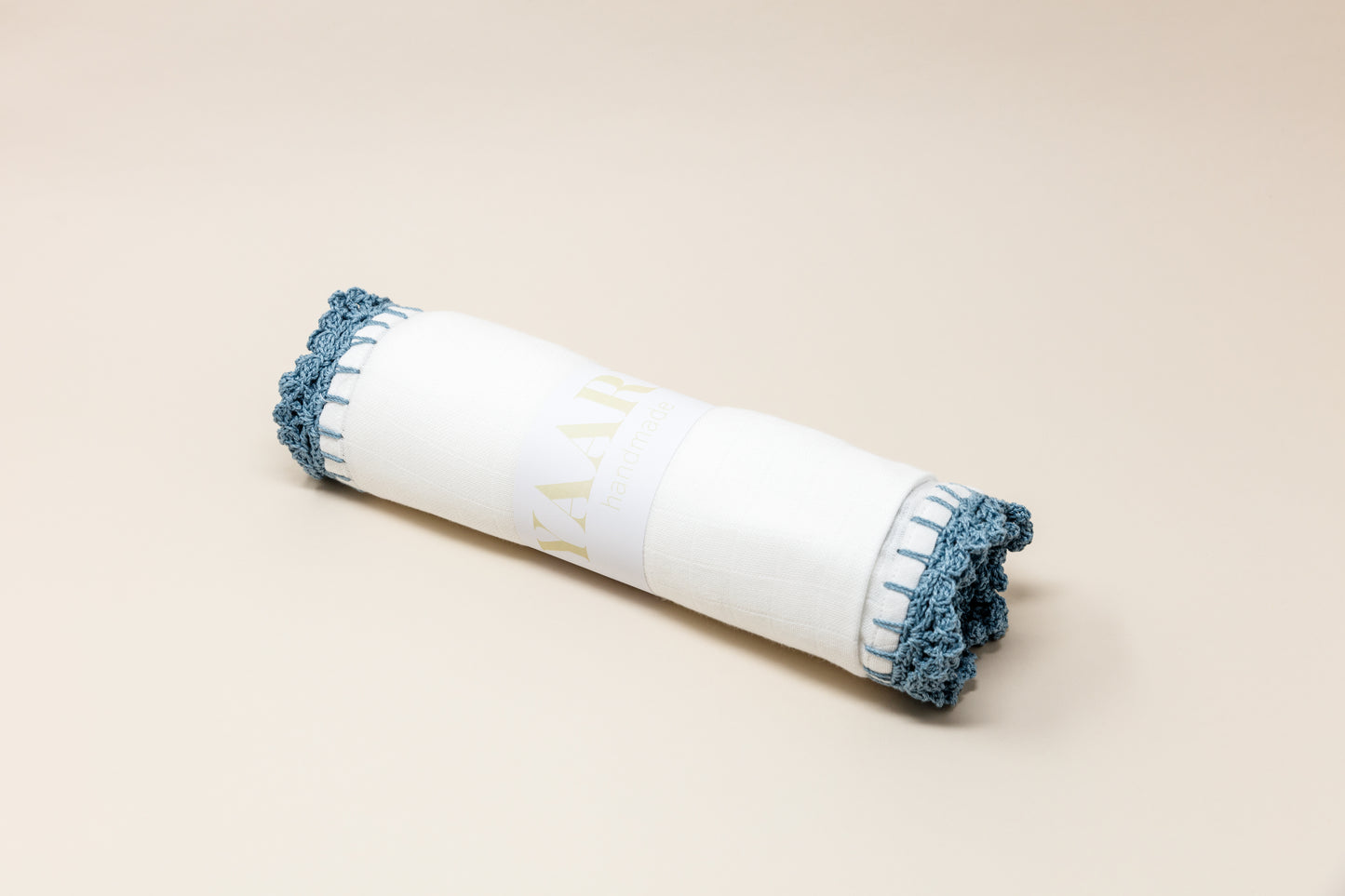 Muslin Swaddle with Wide Border - Light Moon