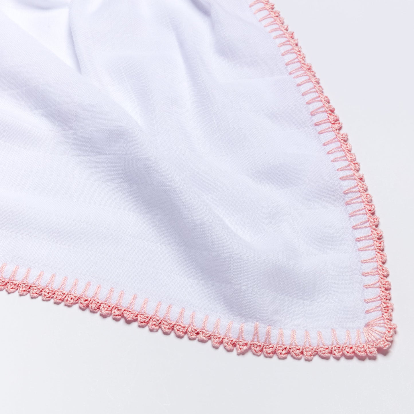 Muslin Swaddle with Classic Border - Cotton Candy