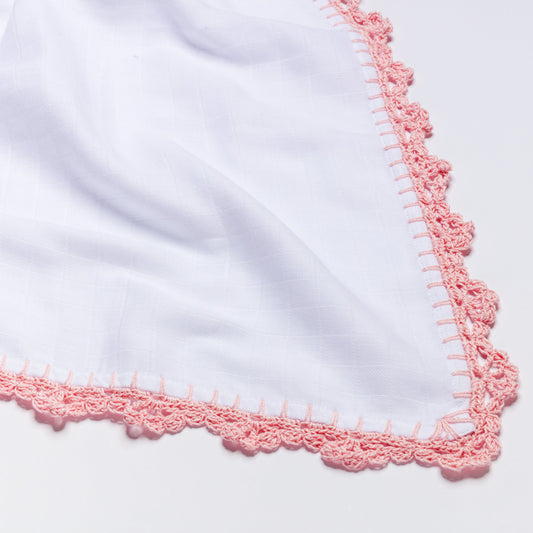 Muslin Swaddle with Wide Border - Cotton Candy