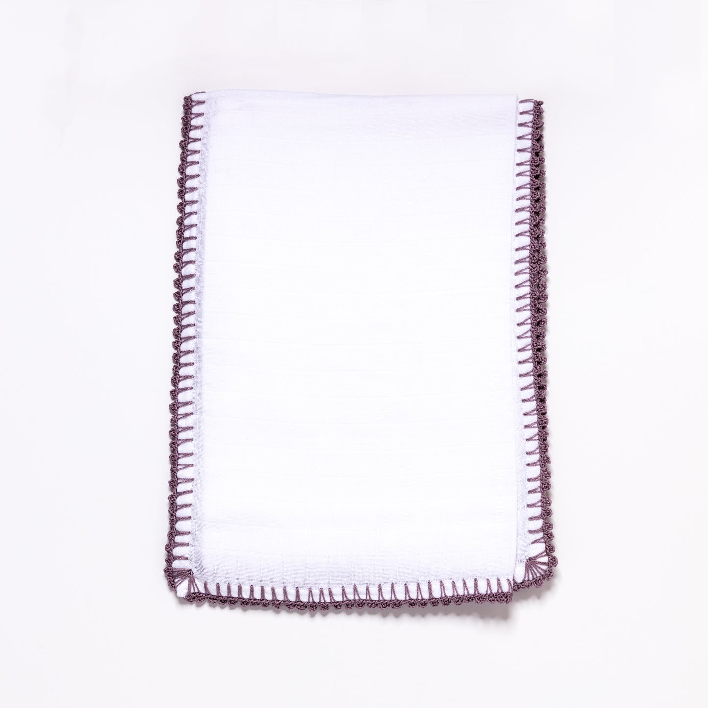 Muslin Swaddle with Classic Border - Lavender