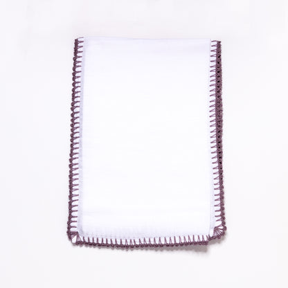 Muslin Swaddle with Classic Border - Lavender