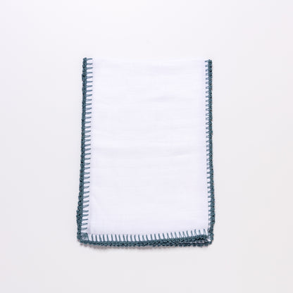 Muslin Swaddle with Classic Border - Light Moon