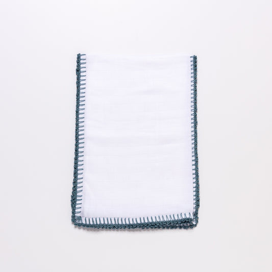 Muslin Swaddle with Classic Border - Light Moon