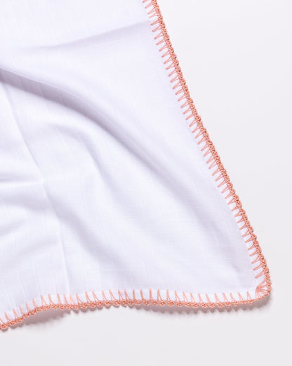 Muslin Swaddle with Classic Border - Light Blush