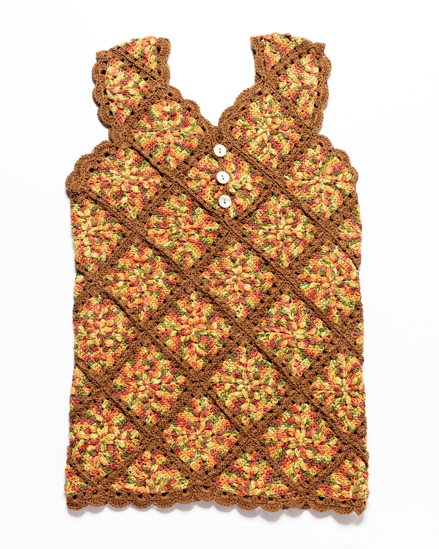Granny Square Dress ANNA - Winterberry