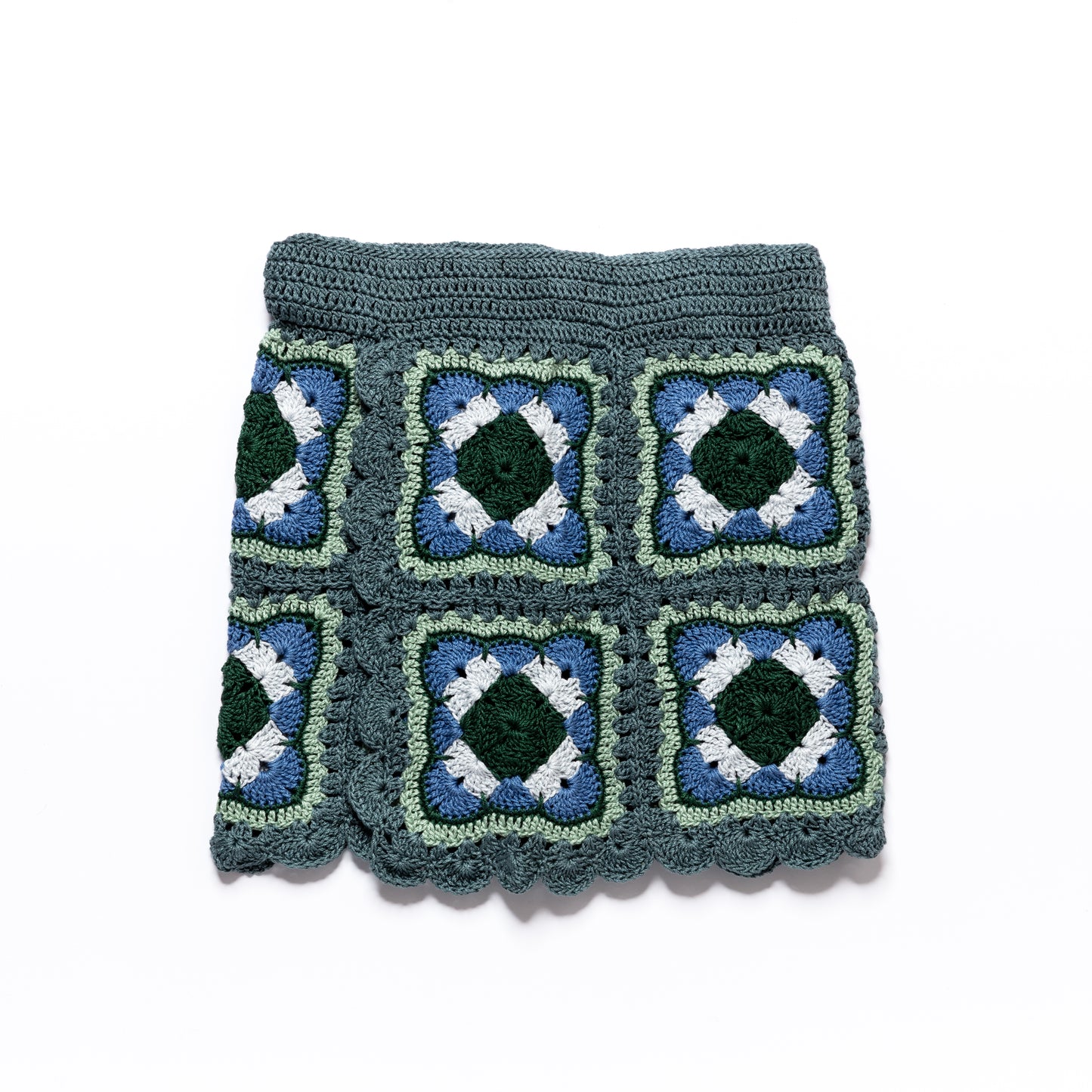 Skirt ELLIE (Kids) - Blue/Green Leaf - YAARN X MEADOW COLLAB