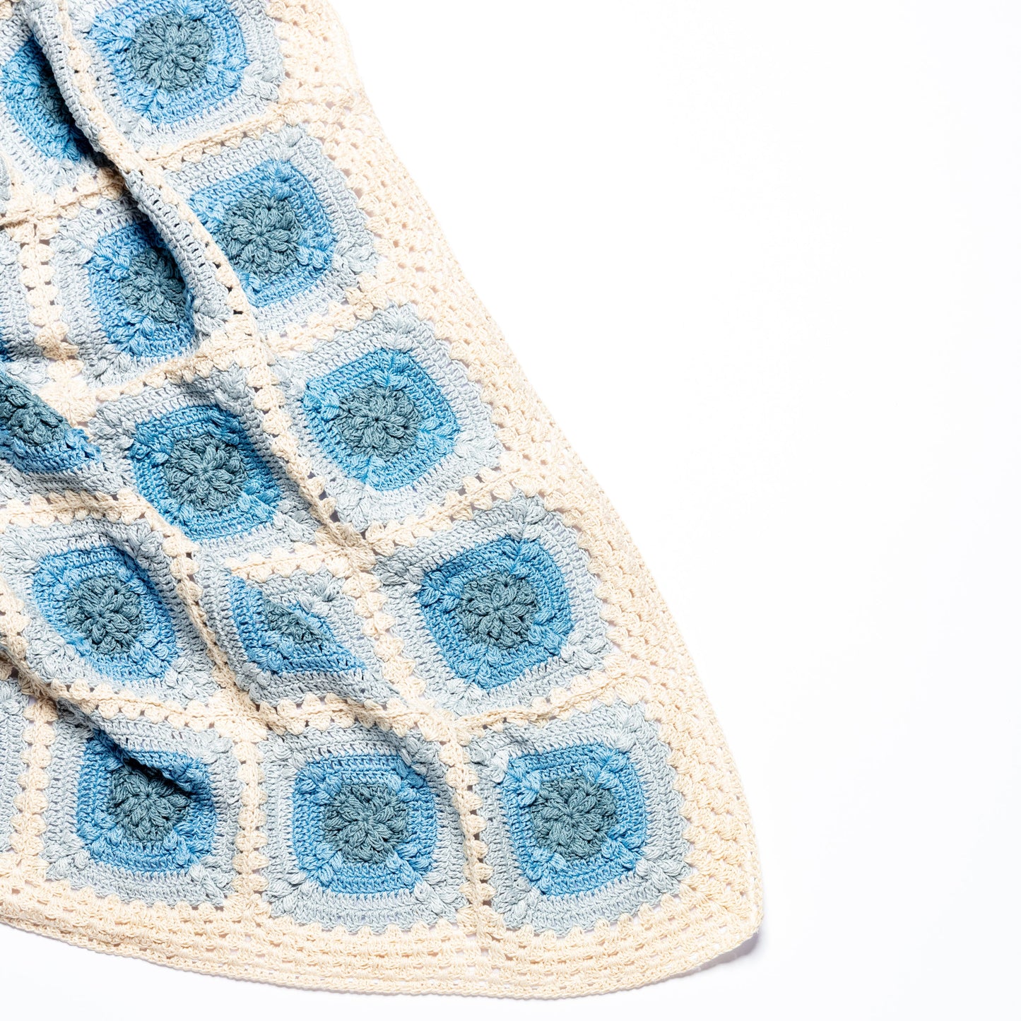 Granny Square Blanket - Soft Blues