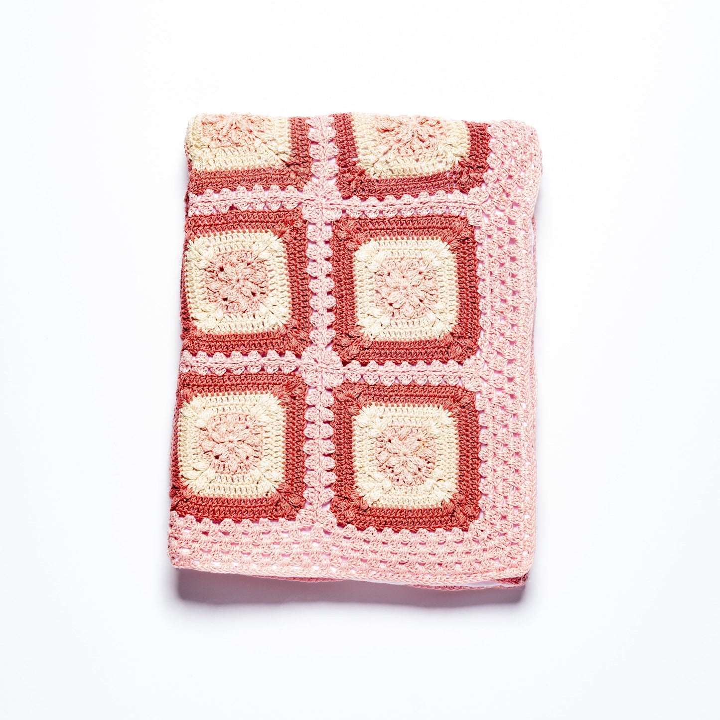 Granny Square Blanket - Soft Pinks