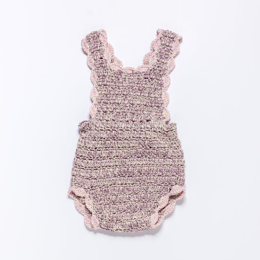 Suspender Shorts HILDA - Lavender Combo