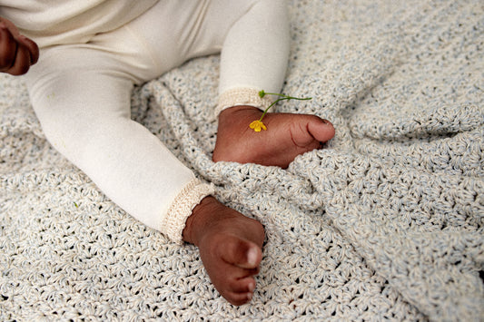 Cotton Heirloom Blanket - Sky Combo