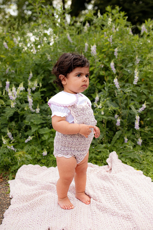 Suspender Shorts HILDA - Lavender Combo