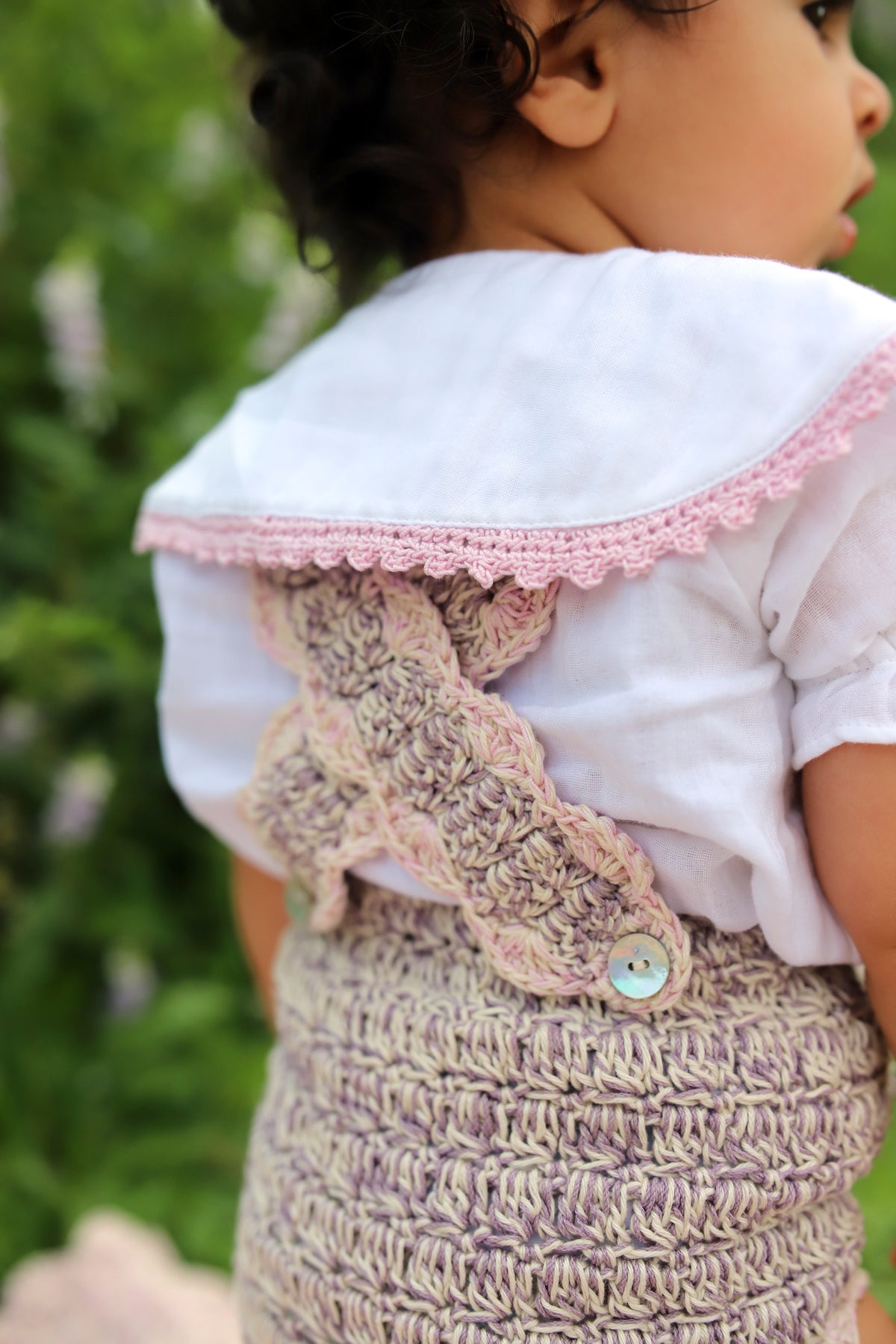 Suspender Shorts HILDA - Lavender Combo