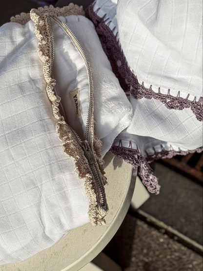 Muslin Swaddle with Wide Border - Lavender