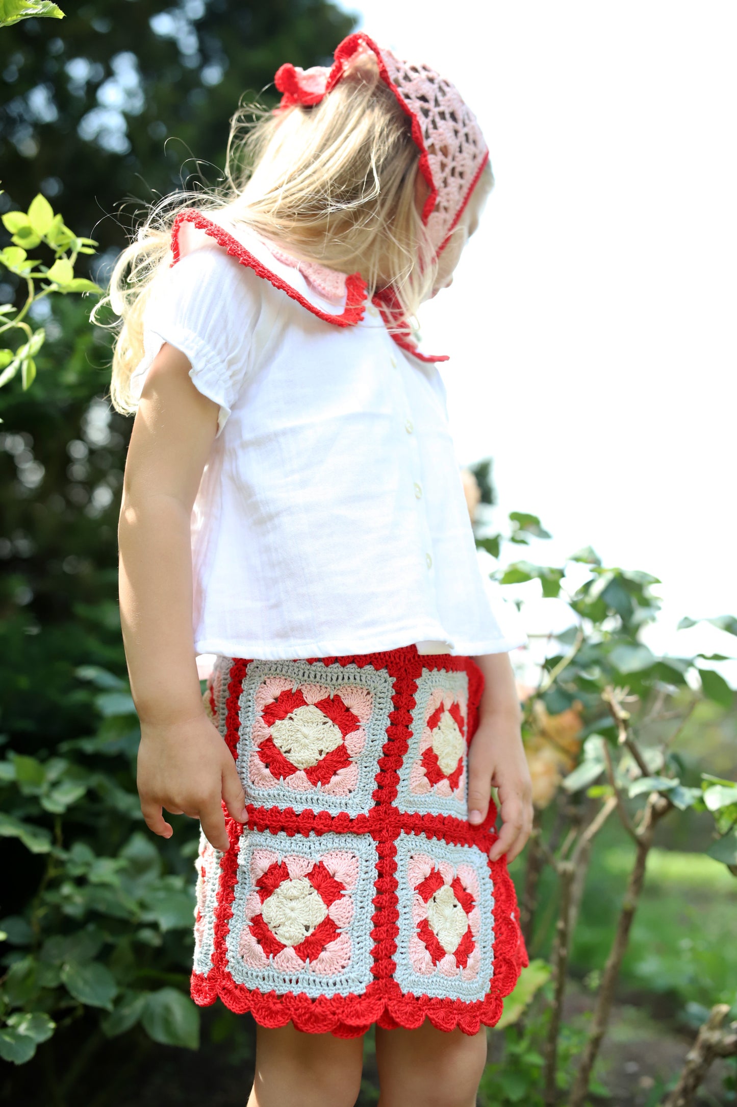 Crochet Headscarf PIXIE - Cotton Candy Combo