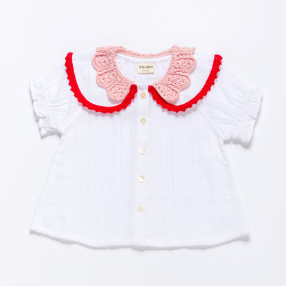 Double Collar Blouse LEILA - Cotton Candy Combo