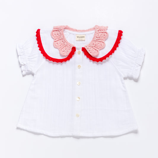 Double Collar Blouse LEILA - Cotton Candy Combo