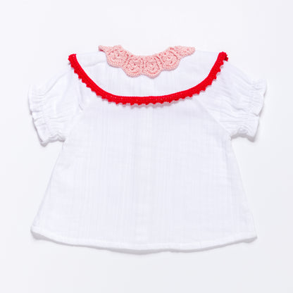 Double Collar Blouse LEILA - Cotton Candy Combo