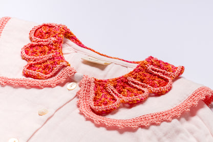 Double Collar Blouse LEILA - Sunset Combo