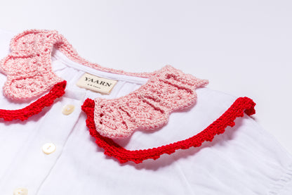 Double Collar Blouse LEILA - Cotton Candy Combo