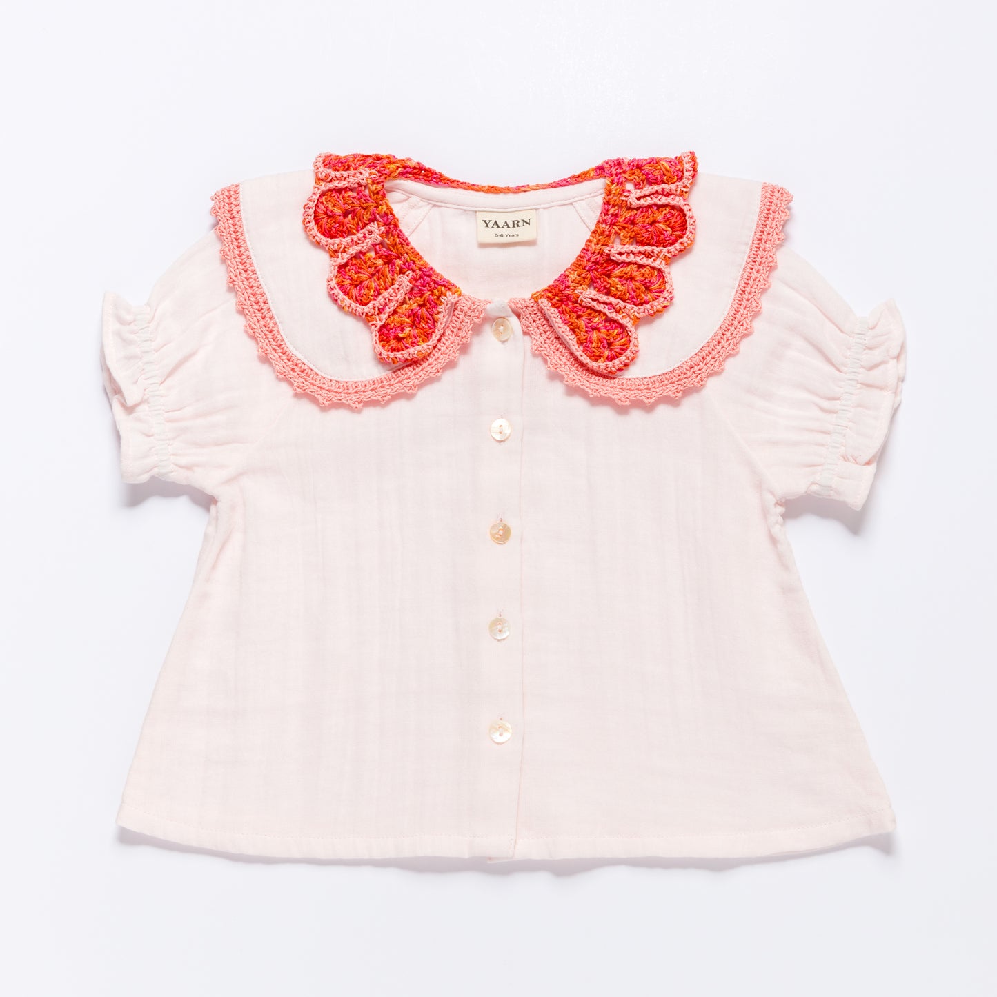 Double Collar Blouse LEILA - Sunset Combo