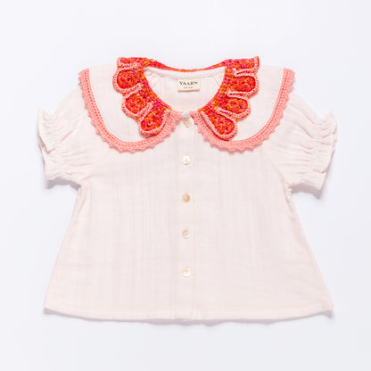 Double Collar Blouse LEILA - Sunset Combo