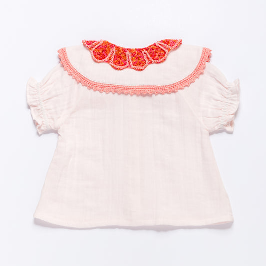 Double Collar Blouse LEILA - Sunset Combo