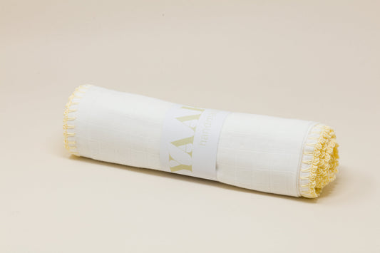 Muslin Swaddle with Classic Border - Citrus
