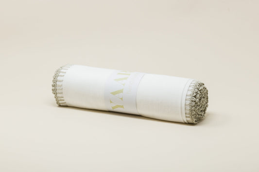 Muslin Swaddle with Classic Border - Silver