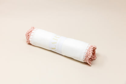 Muslin Swaddle with Wide Border - Light Blush