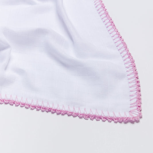 Muslin Swaddle with Classic Border - Catmint