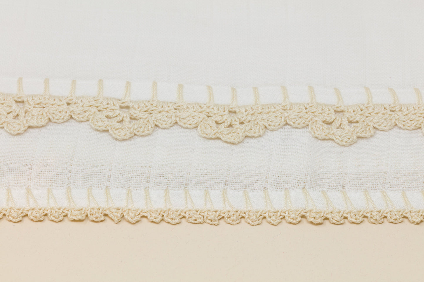 Muslin Swaddle with Wide Border - Beige
