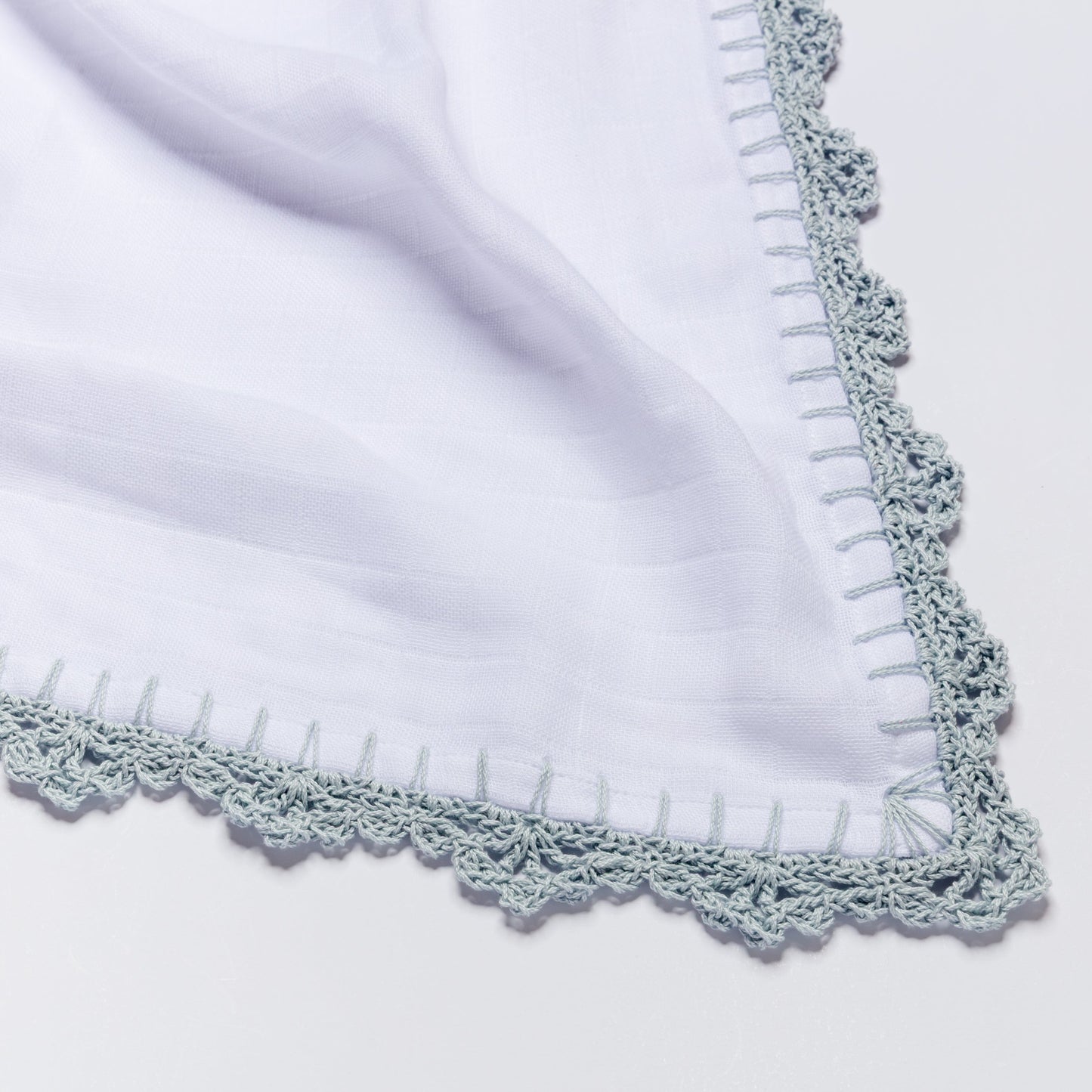 Muslin Swaddle with Wide Border - Sky