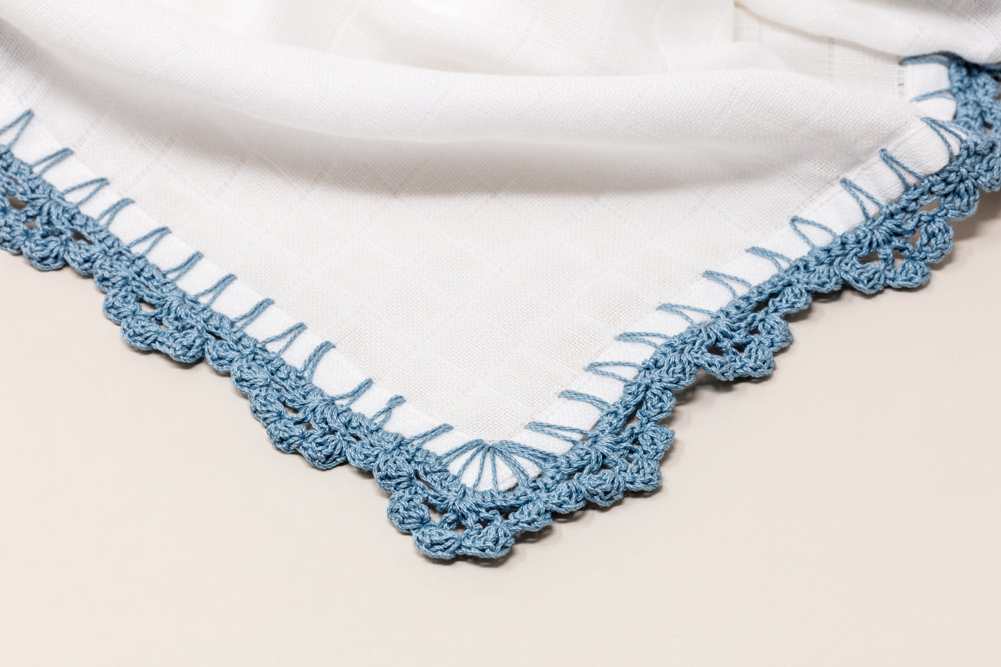 Muslin Swaddle with Wide Border - Light Moon