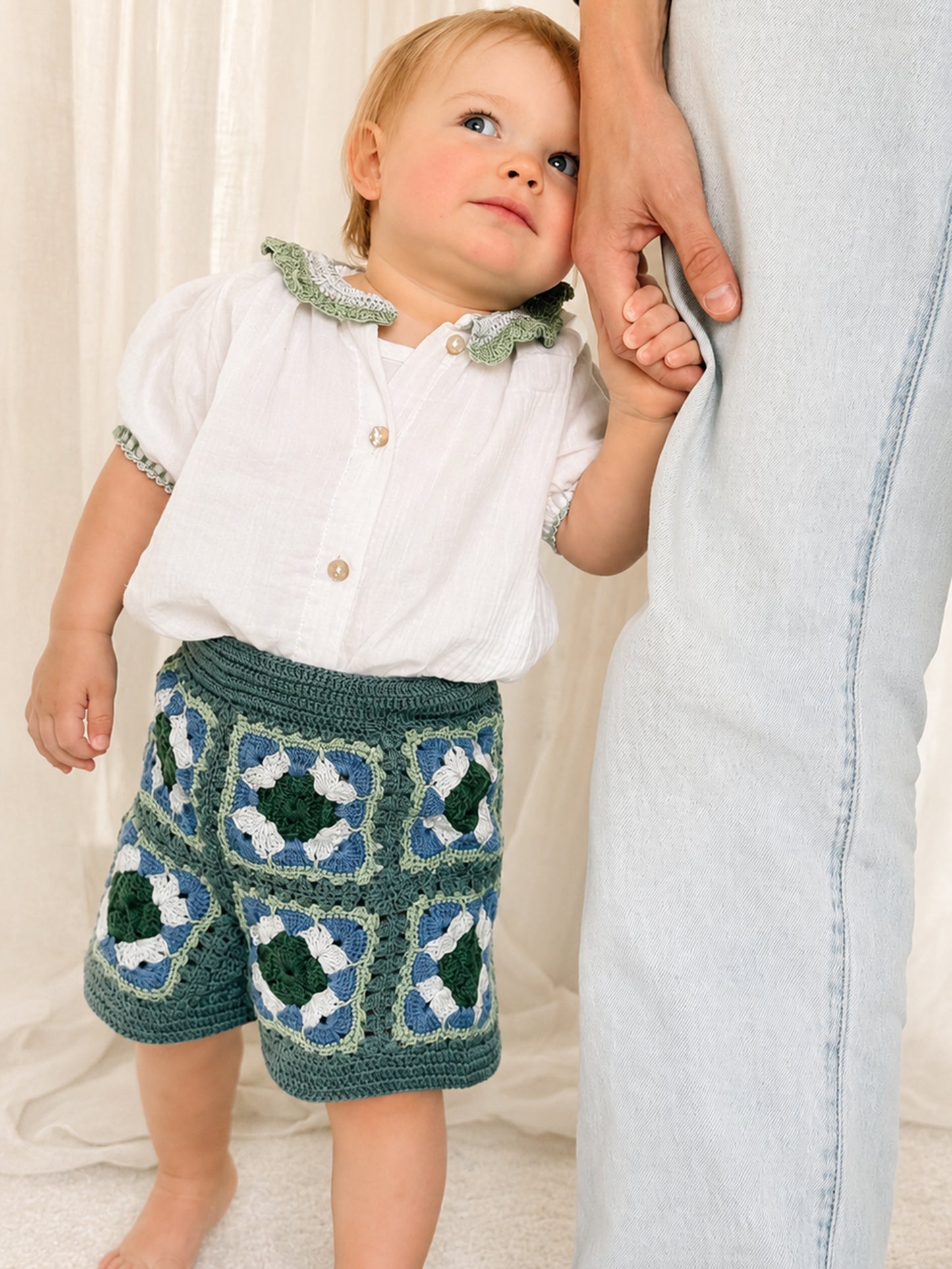 Shorts SOL - Blue/Green Leaf - YAARN X MEADOW COLLAB