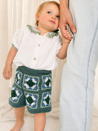 Shorts SOL - Blue/Green Leaf - YAARN X MEADOW COLLAB