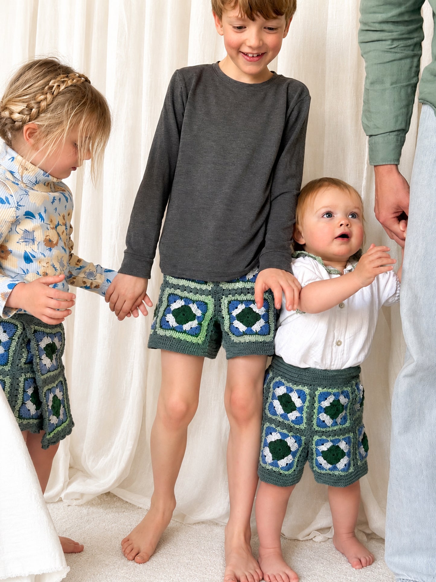 Skirt ELLIE (Kids) - Blue/Green Leaf - YAARN X MEADOW COLLAB