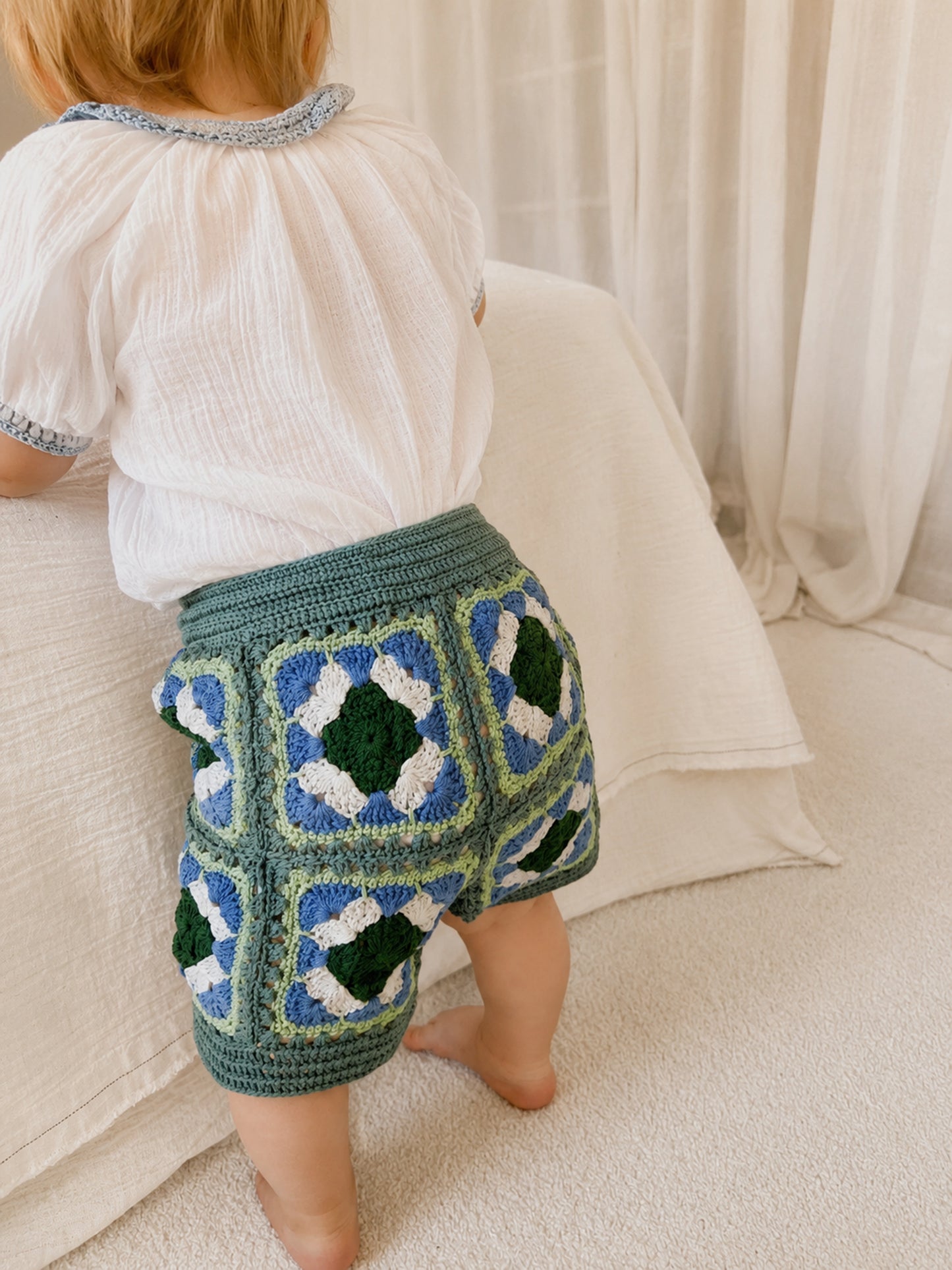 Shorts SOL - Blue/Green Leaf - YAARN X MEADOW COLLAB