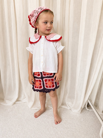 Skirt ELLIE (Kids) - Açai/Light Pink - YAARN X MEADOW COLLAB
