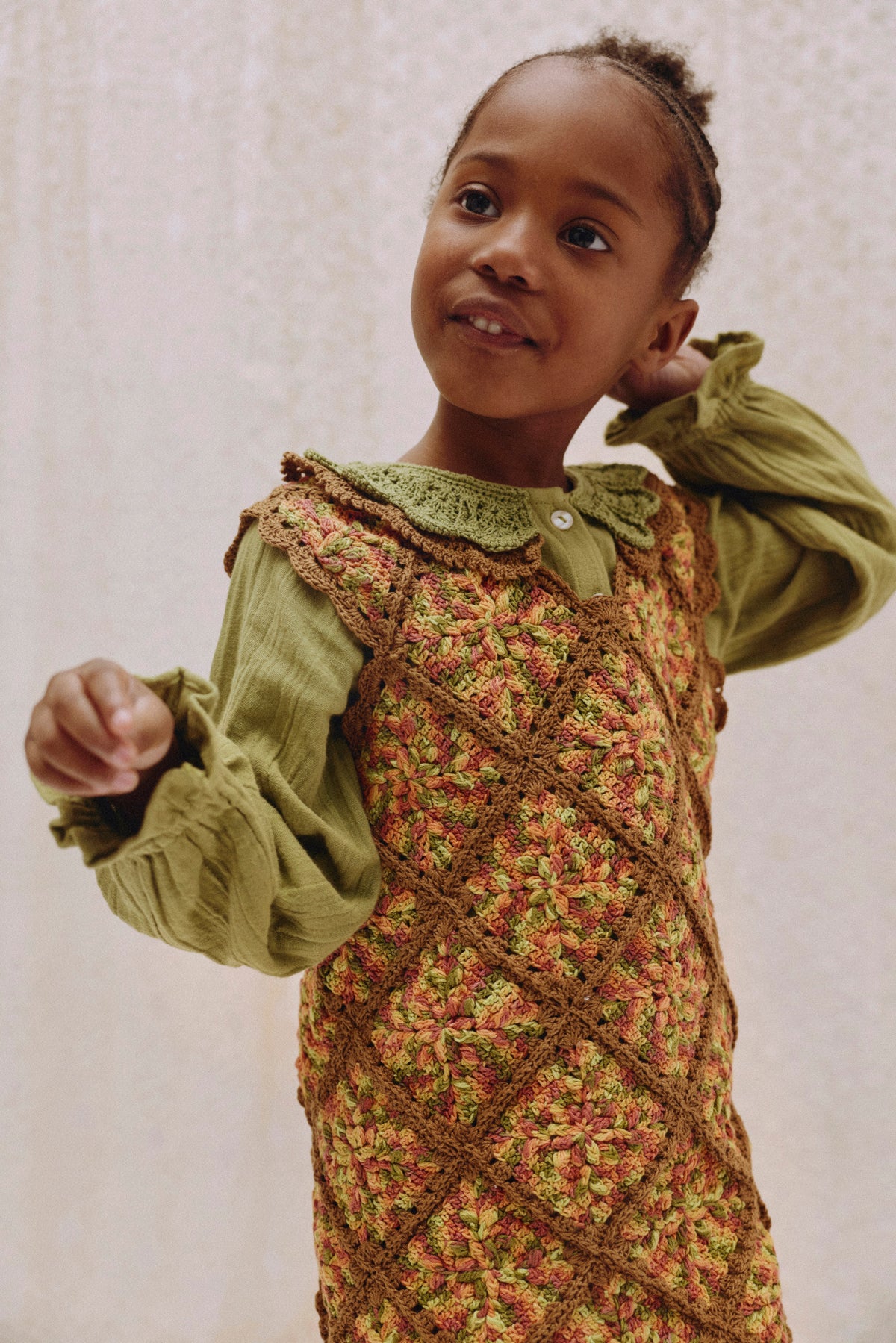 Granny Square Dress ANNA - Winterberry