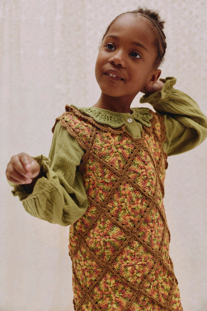 Granny Square Dress ANNA - Winterberry